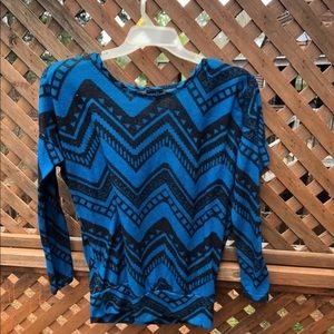 Black&Blue Long Sleeve Top